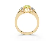 Pear-Shaped Three Stone Engagement Ring Setting for a Fancy Yellow Lab-Grown Diamond | Yellow Gold - Design NV-24844