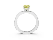 Oval Vintage Pavé Engagement Ring Setting for a Fancy Yellow Lab-Grown Diamond | Platinum