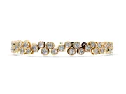 Round Lab-Grown Diamond Staggered Bezel Cluster Tennis Bracelet | Two-Level Line | Yellow Gold