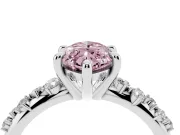 Marquise Graduated Engagement Ring Setting for a Fancy Pink Lab-Grown Diamond | Sterling Silver