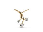 Round Lab-Grown Diamond Intertwined Pendant Necklace | Staggered Trio | Yellow Gold