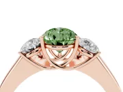 Pear-Shaped 3 Stone Engagement Ring Setting for a Fancy Green Lab-Grown Diamond | Rose Gold