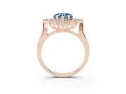 Heart-Shaped Engagement Ring Setting for a Fancy Blue Lab-Grown Diamond | Rose Gold - Design NV-24790