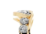Heart-Shaped Bezel Bypass Engagement Ring Setting | Round Side Stones | Yellow Gold