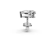 Pear-Shaped Lab-Grown Diamond Solitaire Basket Stud Earrings | Open Gallery | Platinum