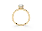 Marquise Hidden Halo Pavé Engagement Ring Setting | Micro Pavé Band | Yellow Gold