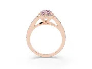 Marquise Split Shank Halo Engagement Ring Setting for a Fancy Pink Lab-Grown Diamond | Rose Gold