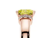Radiant Cut Pavé Collar Engagement Ring Setting for a Fancy Yellow Lab-Grown Diamond | Rose Gold