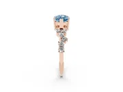 Marquise Scattered Accent Engagement Ring Setting for a Fancy Blue Lab-Grown Diamond | Rose Gold