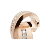 Round Lab-Grown Diamond Channel Set Crossover Wedding Band | Wide Strands | Rose Gold