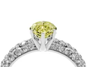 Marquise Multi Row Pave Engagement Ring Setting for a Fancy Yellow Lab-Grown Diamond | White Gold