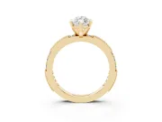 Marquise Vintage Pavé Solitaire Engagement Ring Setting | Milgrain Edges | Yellow Gold