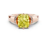 Radiant Cut Pavé Collar Engagement Ring Setting for a Fancy Yellow Lab-Grown Diamond | Rose Gold