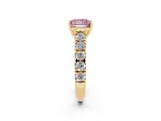 Princess Cut Engagement Ring Setting for a Fancy Pink Lab-Grown Diamond | Yellow Gold - Design NV-24643