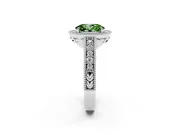 Oval Halo Engagement Ring Setting for a Fancy Green Lab-Grown Diamond | Platinum
