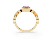 Oval Milgrain Bezel Engagement Ring Setting for a Fancy Pink Lab-Grown Diamond | Yellow Gold