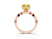 Asscher Cut Vintage Engagement Ring Setting for a Fancy Yellow Lab-Grown Diamond | Rose Gold