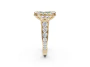 Radiant Cut Halo Engagement Ring Setting for a Fancy Green Lab-Grown Diamond | Graduated Channel Band | Yellow Gold