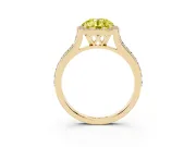 Round Halo Engagement Ring Setting for a Fancy Yellow Lab-Grown Diamond | Yellow Gold - Design NV-24729