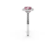 Princess Cut Raised Halo Engagement Ring Setting for a Fancy Pink Lab-Grown Diamond | White Gold