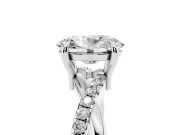 Oval Pavé Twist Engagement Ring Setting | Crossover Band | Sterling Silver
