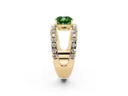 Cushion Cut Pavé Engagement Ring Setting for a Fancy Green Lab-Grown Diamond | Yellow Gold - Design NV-24679