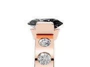 Oval Tension Style Engagement Ring Setting for a Black Center | Flush Set Accents | Rose Gold