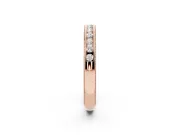 Round Diamond Channel Wedding Band Set in Rose gold with Milgrain Edges