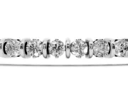 Round Lab-Grown Diamond Bar Set Tennis Bracelet | Open Sides | White Gold