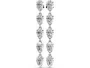 Pear-Shaped Lab-Grown Diamond Linked Dangle Earrings | Five Matching Stones | Platinum