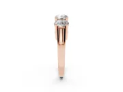 Round Three Stone Engagement Ring Setting | Equal-Size Stones | Rose Gold