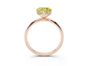 Fancy Yellow Heart Cut Diamond Solitaire Engagement Ring Set in Rose gold with Prong Setting and Polished Band
