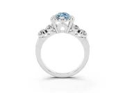 Marquise Floral Engagement Ring Setting for a Fancy Blue Lab-Grown Diamond | Petal Frame | Sterling Silver