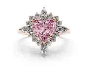 Heart-Shaped Engagement Ring Setting for a Fancy Pink Lab-Grown Diamond | Rose Gold - Design NV-24790