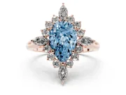 Pear-Shaped Engagement Ring Setting for a Fancy Blue Lab-Grown Diamond | Rose Gold - Design NV-24790