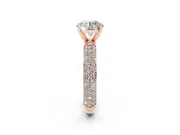 Round Pavé Solitaire Engagement Ring Setting | Domed Pavé Band | Rose Gold