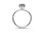Round Hidden Halo Ring Setting for a Fancy Green Lab-Grown Diamond | Sterling Silver