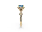 Princess Cut Halo Engagement Ring Setting for a Fancy Blue Lab-Grown Diamond | Yellow Gold - Design NV-24725