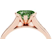 Heart-Shaped Half Bezel Engagement Ring Setting for a Fancy Green Lab-Grown Diamond | Rose Gold