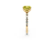 Asscher Cut Pave Solitaire Engagement Ring Setting for a Fancy Yellow Lab-Grown Diamond | Slim Band | Yellow Gold