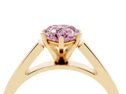 Pear-Shaped Solitaire Engagement Ring Setting for a Fancy Pink Lab-Grown Diamond | Yellow Gold