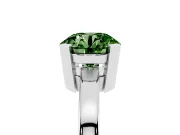 Fancy Green Round Cut Diamond Solitaire Ring Set in White gold with Prong Head and Smooth Polished Band
