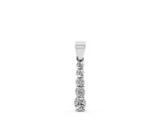 Round Lab-Grown Diamond Graduated Vertical Pendant Necklace | Prong Set | Sterling Silver