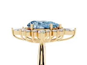 Pear-Shaped Engagement Ring Setting for a Fancy Blue Lab-Grown Diamond | Yellow Gold - Design NV-24790