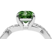 Cushion Cut Twist Engagement Ring Setting for a Fancy Green Lab-Grown Diamond | White Gold