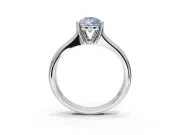 Pear-Shaped Double Claw Solitaire Engagement Ring Setting for a Fancy Blue Lab-Grown Diamond | Sterling Silver