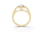 Pear-Shaped Framed Halo Engagement Ring Setting | Graduated Pavé Band | Yellow Gold