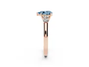 Pear-Shaped 5 Stone Engagement Ring Setting for a Fancy Blue Lab-Grown Diamond | Rose Gold
