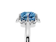 Cushion Cut Petal Halo Engagement Ring Setting for a Fancy Blue Lab-Grown Diamond | Sterling Silver