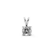 Cushion Cut Lab-Grown Diamond Solitaire Pendant Necklace | Split Bail | Sterling Silver